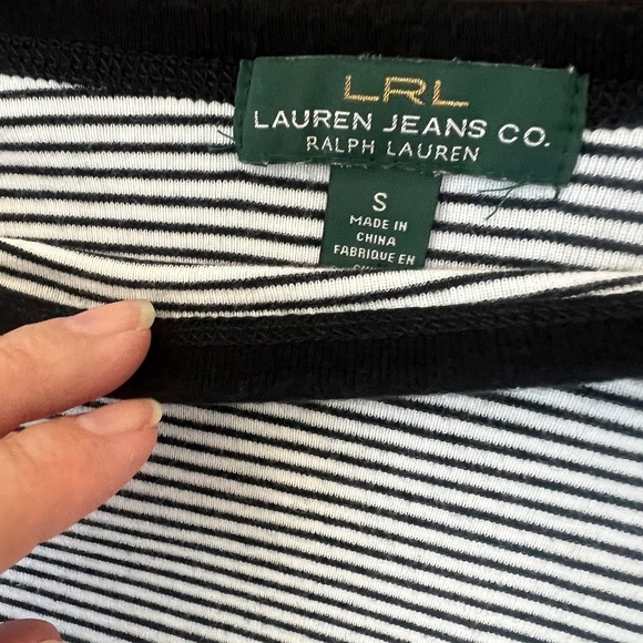 Ralph Lauren Navy White Striped Top S - Picture 6 of 8